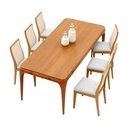 Ver imagem 1 de Mesa de Jantar Campeche com 6 Cadeiras Arizona Cinza Claro 180cm