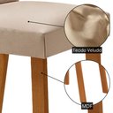 Ver imagem 5 de Mesa de Jantar Carolina 180cm Tp MDF Laminado Canto Copo Base Detalhe Off White com 6 Cadeiras Carol