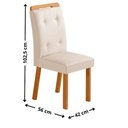 Ver imagem 3 de Mesa de Jantar Carolina 180cm Tp MDF Laminado Canto Copo Base Detalhe Off White com 6 Cadeiras Carol