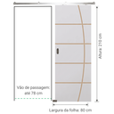 Ver imagem 2 de Porta Branca Friso 23 80x210cm + Kit Correr Alumínio