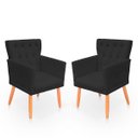 Ver imagem 1 de Kit Poltrona Capitonê Clássica Confortável para Sala e Quarto Ana Suede