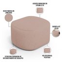 Ver imagem 4 de Puff Decorativo Orgânico para Living Quarto 70cm Doha W01 Linho Rosê - Lyam Decor