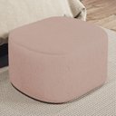Ver imagem 2 de Puff Decorativo Orgânico para Living Quarto 70cm Doha W01 Linho Rosê - Lyam Decor