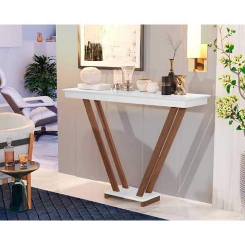 Aparador Buffet Sala Decorativo Pés Em Madeira Supreme - Branco