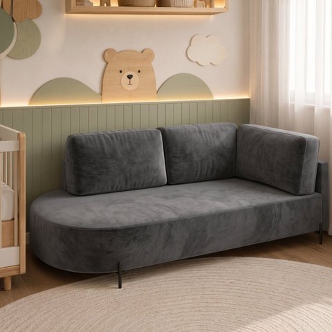 Cama Babá Infantil Orgânica Lado Esquerdo para Quarto de Bebê Afeto