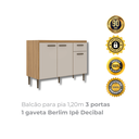 Ver imagem 7 de Balcão de Cozinha 3 Portas 1 Gaveta Berlim CO6310 120cm Ipê/Cristalo - Decibal
