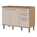 Ver imagem 1 de Balcão de Pia 2 Portas 3 Gavetas Concept Prime CO7231 120cm Ipê/Cristalo - Decibal