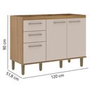 Ver imagem 3 de Balcão de Pia 2 Portas 3 Gavetas Concept Prime CO7231 120cm Ipê/Cristalo - Decibal