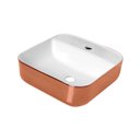Ver imagem 1 de CUBA QUADRADA COM MESA ROSE GOLD WHITE LX423RGW