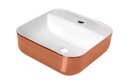 Ver imagem 1 de CUBA QUADRADA COM MESA ROSE GOLD WHITE LX423RGW