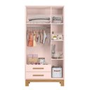 Ver imagem 3 de Guarda Roupa Solteiro Gran Aurora 3 Portas 2 Gavetas MDP Rosa Acetinado Qmovi