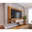Ver imagem 4 de Painel para TV Egeu 65" 179cm MDF-MDP com LED Off White Colibri Móveis