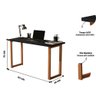 Mesa Estudo Escrivaninha 90 Cm para Quarto e Sala Moderna Trabalho Notebook Premium Luxo Cor Preto - 5