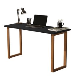 Mesa Estudo Escrivaninha 90 Cm para Quarto e Sala Moderna Trabalho Notebook Premium Luxo Cor Preto - 1