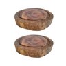 Kit 2 Bolachas De Madeira Redonda Rústica Para Churrasco 35x45 Cm 5 Espessura - 1