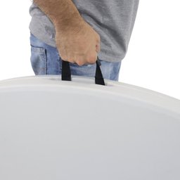 Mesa Dobrável Redonda 180cm Branca 8 Lugares Portátil e Resistente Multiuso com Alça para - 8