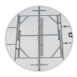 Mesa Dobrável Redonda 180cm Branca 8 Lugares Portátil e Resistente Multiuso com Alça para - 7