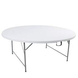 Mesa Dobrável Redonda 180cm Branca 8 Lugares Portátil e Resistente Multiuso com Alça para - 6