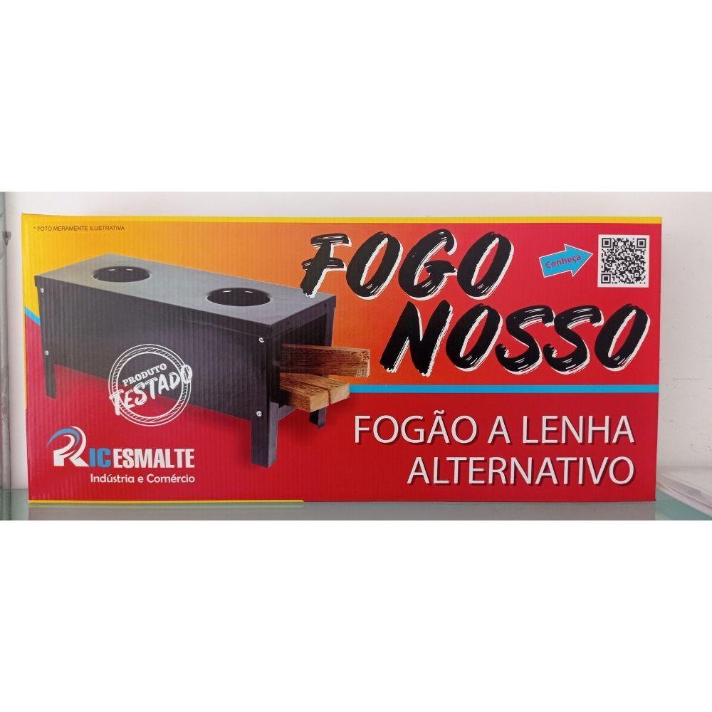 Fogão a Lenha Esmaltado Portátil Camping Aço Esmaltado Preto - 5