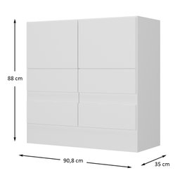 Sapateira 2 Portas 4 Gavetas Maya Branca - Moville - 3 Sapateira 2 Portas 4 Gavetas Maya Branca - Moville - 3