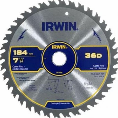 DISCO PARA SERRA CIRCULAR 7.1/4 36 DENTES IRWIN