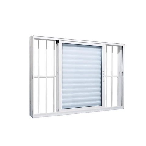 Veneziana 3 Folhas com Grade Branco 100x120 Linha 25