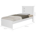 Ver imagem 3 de Cama Solteiro Barcelona Branco com Colchão