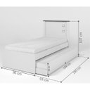 Ver imagem 2 de Cama Solteiro Alicante Branca com Auxiliar e Colchões