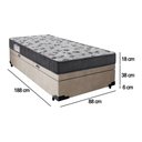 Ver imagem 4 de Cama Box Baú Solteiro Suede + Colchão de Espuma D33 - Sereneprime - 88cm Bege