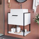 Ver imagem 1 de Gabinete de Banheiro Suspenso 50cm com Cuba Moly Branco Z54 - Mpozenato