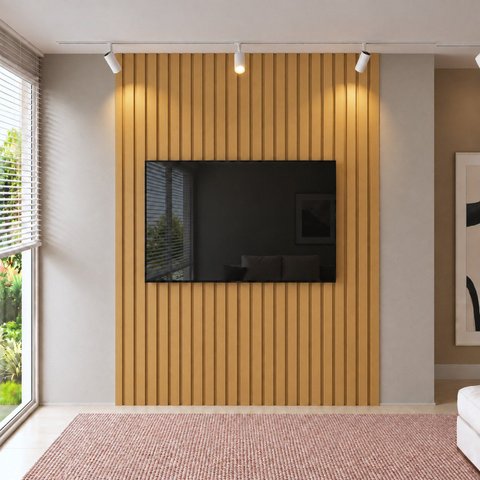 Painel para TV até 65 Polegadas MDF 270cm x 220cm Castanho