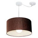 Ver imagem 1 de Lustre Pendente Cilíndrico Com Desvio de Centro Vivare Md-4228 Cúpula em Tecido 45x25cm - Bivolt - C