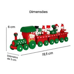 Enfeite Natal Trem de Madeira Decoração Natalina Diversão - 6