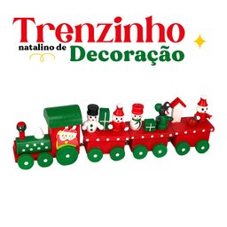 Enfeite Natal Trem de Madeira Decoração Natalina Diversão - 7