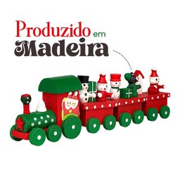Enfeite Natal Trem de Madeira Decoração Natalina Diversão - 5