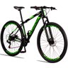 Bicicleta MTB Aluminum Aro 29 Quadro 19 com 21 Marchas Freio Mecânico Preto Verde - Raider - 1