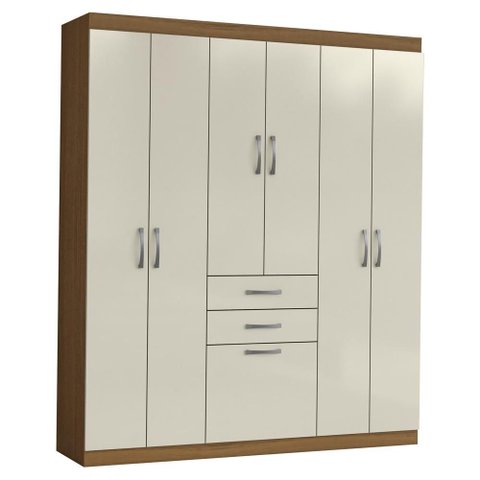 Guarda Roupa Casal 7 Portas 156 Cm Cancun Atacama Areia Armoveis