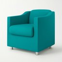 Ver imagem 2 de Poltrona Decorativa para Sala, Escritorio, Recepção Tila Suede Azul Turquesa