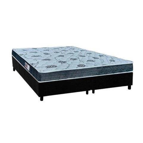 Cama Box King: Colchão Espuma Orthoflex D45/ep Cecina + Base Crc Suede Black(193x203)