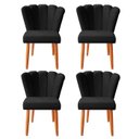 Ver imagem 1 de Kit 4 Cadeiras Sala de Jantar Estofada Pétala Twdecora Suede