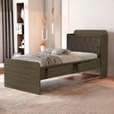 Ver imagem 7 de Cama Solteiro Bau 2 Gavetas Mdf Tamires Capitone Castanho Nogal Decmade