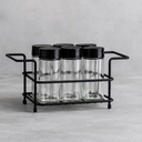 Ver imagem 1 de Suporte Organizador Porta Tempero + 6 Frascos em Vidro