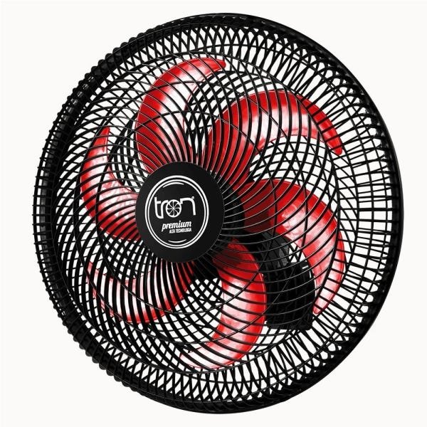 Ventilador Parede Lorena Preto Oscilante 220V Pás Vermelho - 1