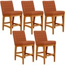 Ver imagem 1 de Kit 05 Banquetas Baixa Cozinha Bancada Bar Sala Jantar Fixa Mila L02 Tecido Terracota - Lyam Decor B