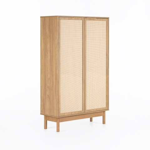 Armário Baixo Kaki 100% MDF - 86cm x 34cm - Tauari - Telinha Rattan