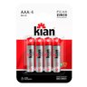 Pilha Zinco Aaa Alta Qualidade 1,5v R03 Kian 24 Pilhas - 3