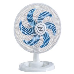 Ventilador Mesa Lorena Branco Oscilante 127V Pás Azul - 1