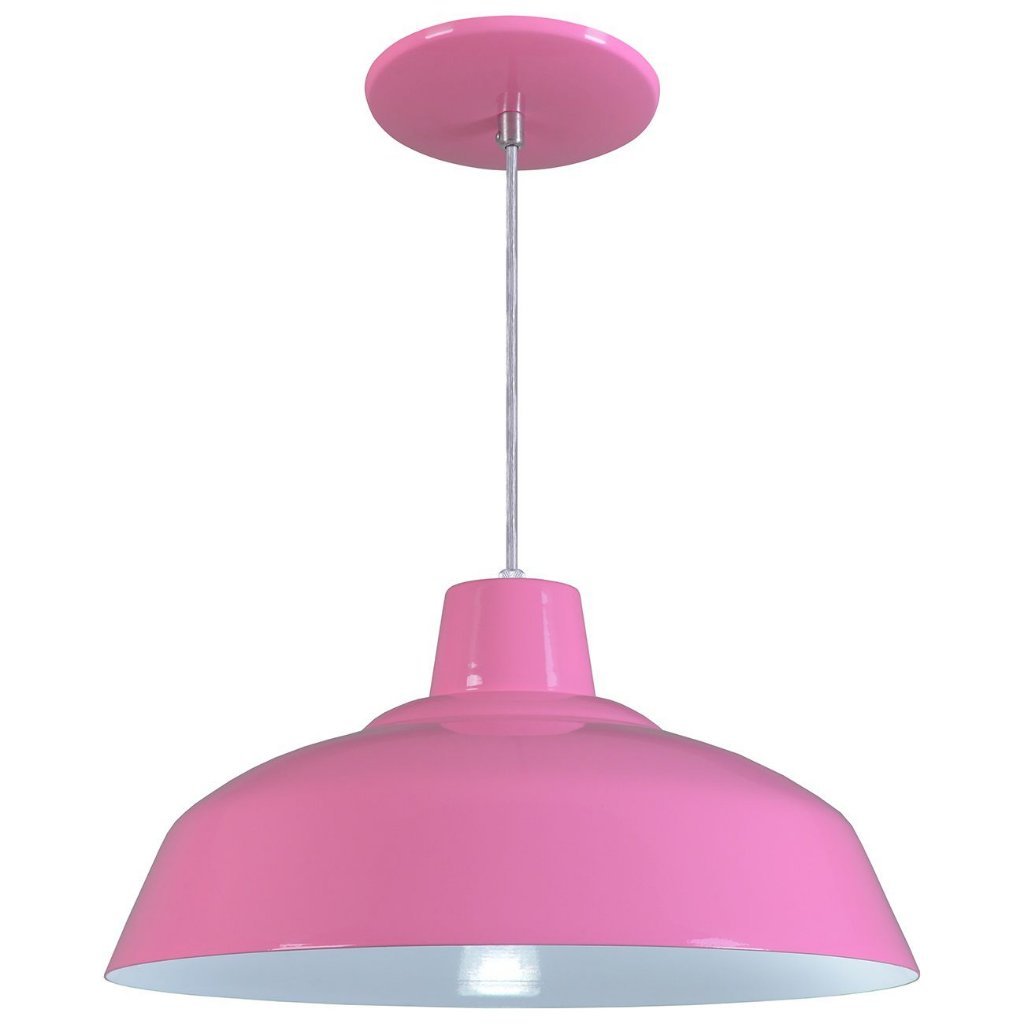 Pendente Retrô 34cm Luminária Lustre Alumínio Rosa - T&T Iluminação