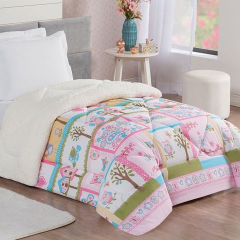 Coberdrom Solteiro Winter 100% Algodão e Sherpa 01 Peça - Dorothy