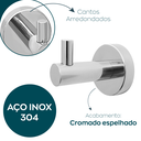 Ver imagem 3 de Cabide Gancho Simples de Parede Inox Cromado Acessório para Banheiro Multiuso Cabideiro Luxo